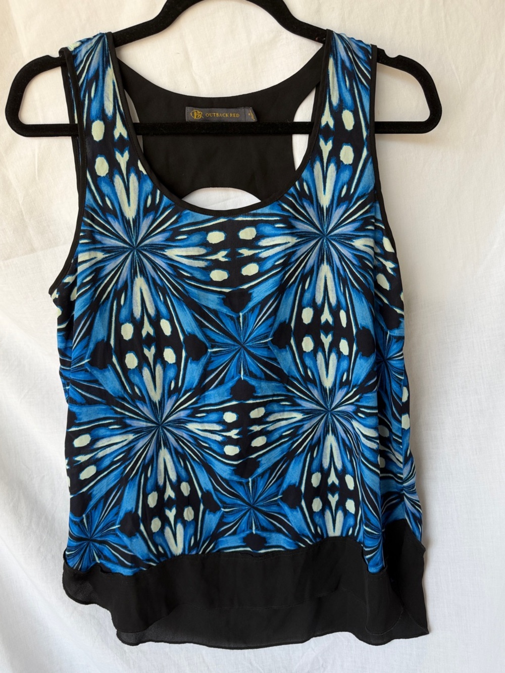 Outback Red Blue Black Patterned Sleeveless Camisole XL